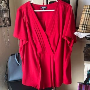 Lands End plus size 2X red short sleeve blouse-size 20W-22W